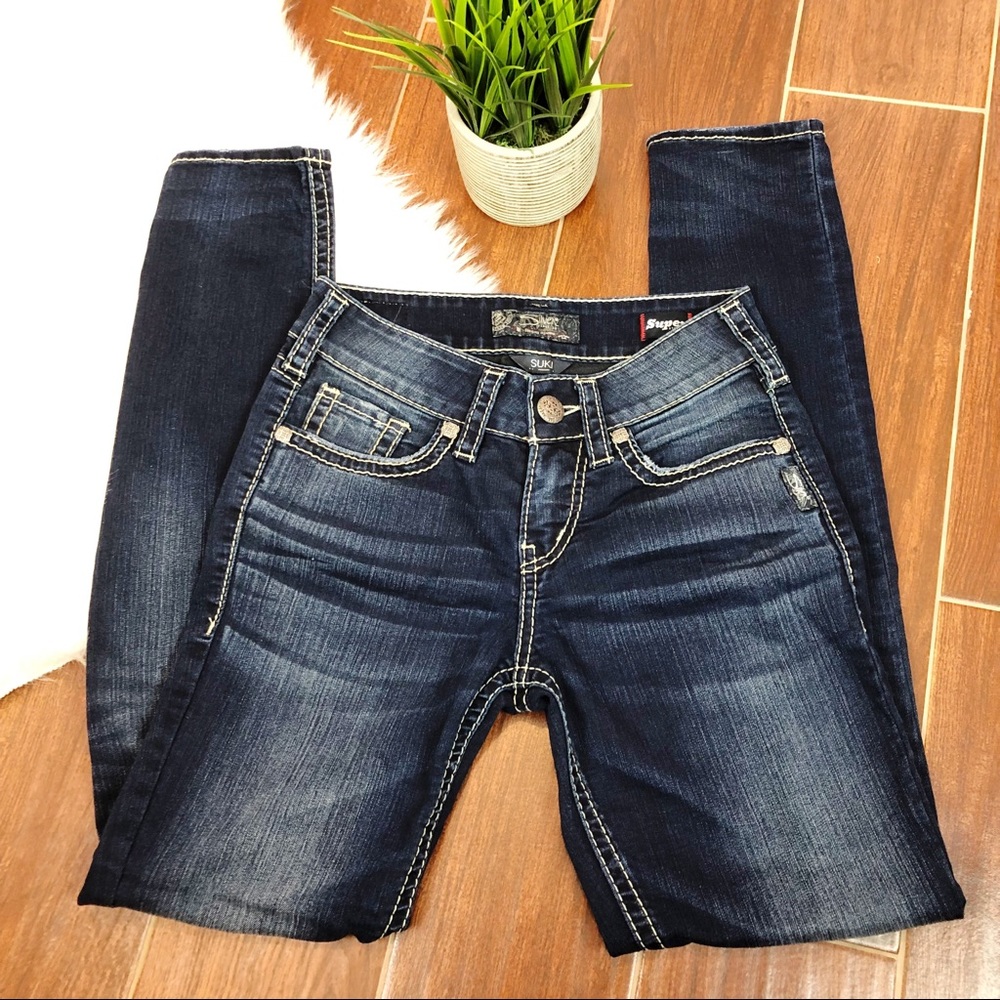 Silver Suki Mid Skinny Super Stretch Jeans Size 25
